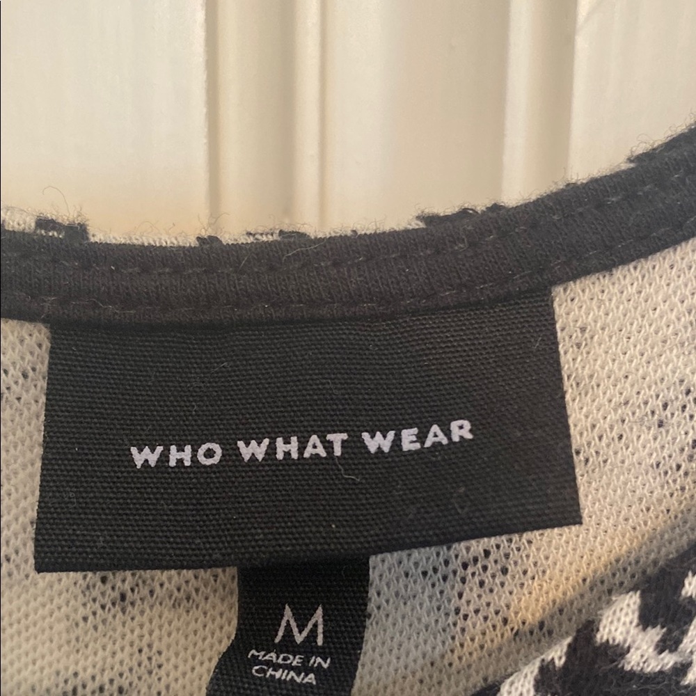 Who What Wear Black and White Houndstooth Knit Top - Picture 10 of 12